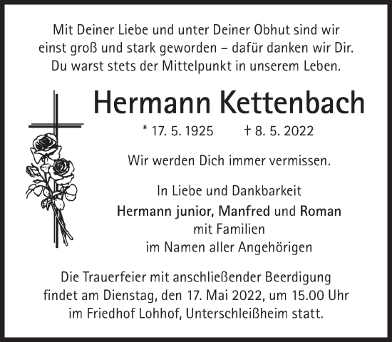 Traueranzeige von Hermann Kettenbach von Süddeutsche Zeitung