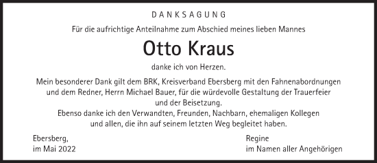 Traueranzeige von Otto Kraus von Süddeutsche Zeitung