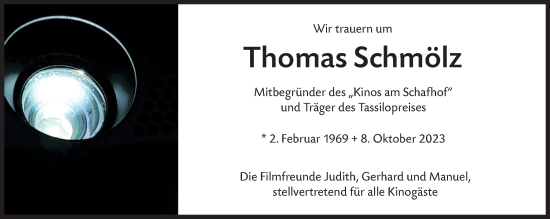 Traueranzeige von Thomas Schmölz von Süddeutsche Zeitung