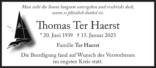 Traueranzeige von Thomas Ter Haerst von Süddeutsche Zeitung