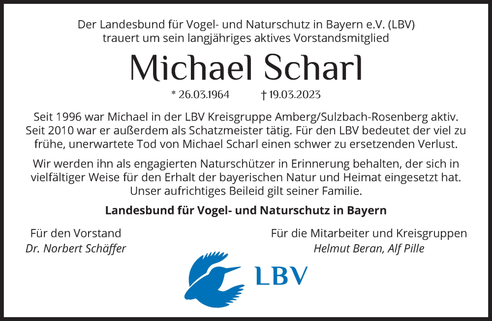 Traueranzeige für Michael Scharl vom 25.03.2023 aus Süddeutsche Zeitung