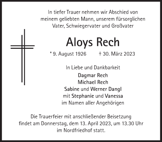 Traueranzeige von Aloys Rech von Süddeutsche Zeitung