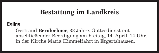 Traueranzeige von Bestattungen vom 14.04.2023 von Süddeutsche Zeitung