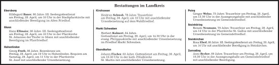 Traueranzeige von Bestattungen vom 28.04.2023 von Süddeutsche Zeitung