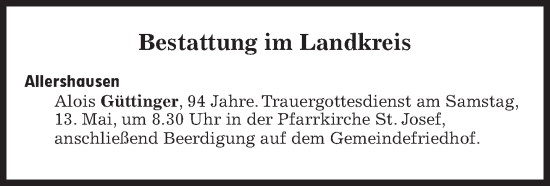 Traueranzeige von Bestattungen vom 13.05.2023 von Süddeutsche Zeitung