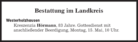 Traueranzeige von Bestattungen vom 15.05.2023 von Süddeutsche Zeitung