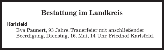 Traueranzeige von Bestattungen vom 16.05.2023 von Süddeutsche Zeitung