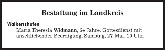 Traueranzeige von Bestattungen vom 27.05.2023 von Süddeutsche Zeitung