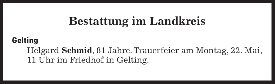 Traueranzeige von Bestattungskalender vom 22.05.2023 von Süddeutsche Zeitung