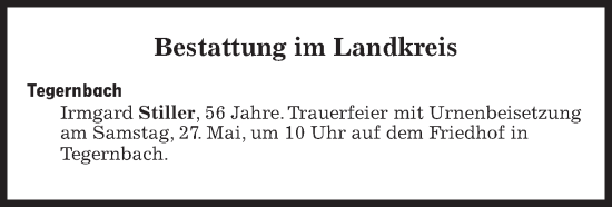 Traueranzeige von Bestattungskalender vom 27.05.2023  von Süddeutsche Zeitung