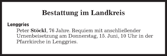 Traueranzeige von Bestattungen vom 15.06.2023 von Süddeutsche Zeitung