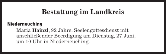 Traueranzeige von Bestattungen vom 27.06.2023 von Süddeutsche Zeitung