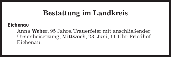 Traueranzeige von Bestattungen vom 28.06.2023 von Süddeutsche Zeitung