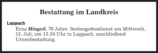 Traueranzeige von Bestattungen vom 12.07.2023 von Süddeutsche Zeitung