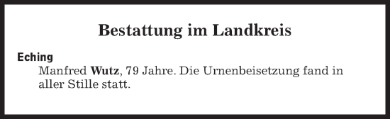 Traueranzeige von Bestattungen vom 25.07.2023 von Süddeutsche Zeitung