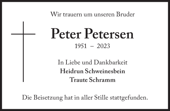 Traueranzeige von Peter Petersen von Süddeutsche Zeitung