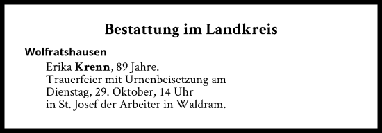 Traueranzeige von Bestattungen vom 29.10.2024 von Süddeutsche Zeitung