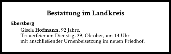 Traueranzeige von Bestattungen vom 29.10.2024 von Süddeutsche Zeitung