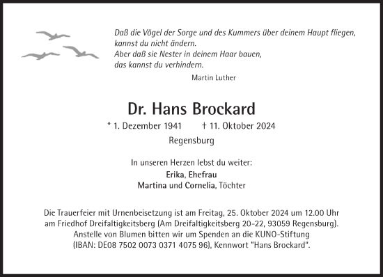 Traueranzeige von Hans Brockard von Süddeutsche Zeitung