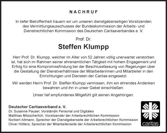 Traueranzeige von Steffen Klumpp von Süddeutsche Zeitung