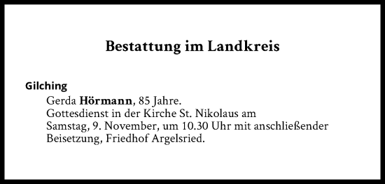 Traueranzeige von Bestattungen vom 09.11.2024 von Süddeutsche Zeitung