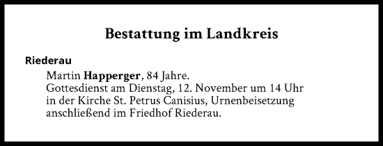 Traueranzeige von Bestattungen vom 12.11.2024 von Süddeutsche Zeitung