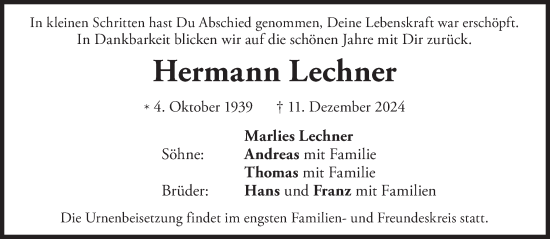 Traueranzeige von Hermann Lechner von Süddeutsche Zeitung