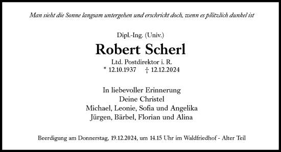 Traueranzeige von Robert Scherl von Süddeutsche Zeitung