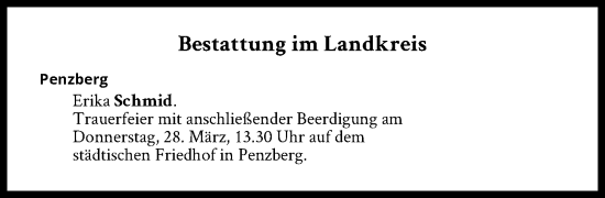 Traueranzeige von Bestattungen vom 28.03.2024 von Süddeutsche Zeitung
