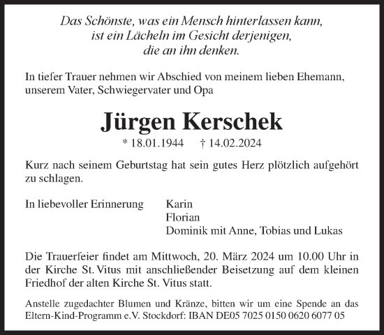 Traueranzeige von Jürgen Kerschek von Süddeutsche Zeitung