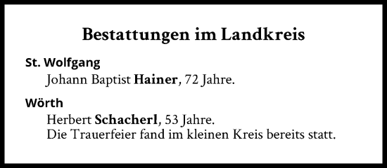 Traueranzeige von Bestattungen vom 16.04.2024 von Süddeutsche Zeitung
