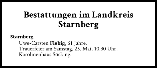 Traueranzeige von Bestattungen vom 25.05.2024 von Süddeutsche Zeitung