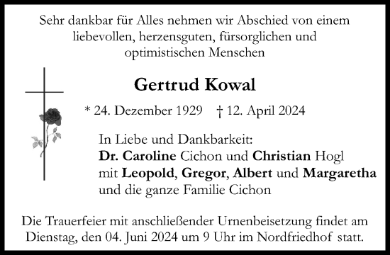 Traueranzeige von Gertrud Kowal von Süddeutsche Zeitung