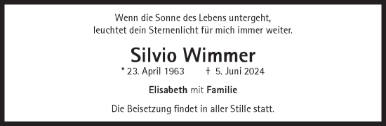 Traueranzeige von Silvio Wimmer von Süddeutsche Zeitung