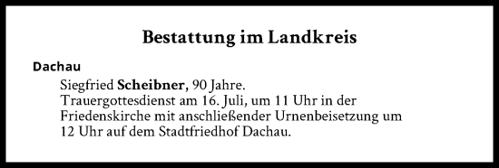 Traueranzeige von Bestattungen vom 16.07.2024 von Süddeutsche Zeitung