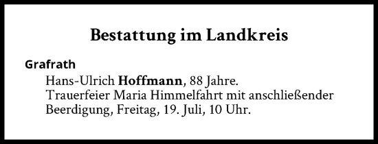Traueranzeige von Bestattungen vom 19.07.2024 von Süddeutsche Zeitung