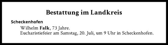 Traueranzeige von Bestattungen vom 20.07.2024 von Süddeutsche Zeitung