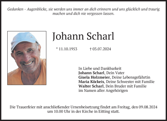 Traueranzeige von Johann Scharl von Süddeutsche Zeitung