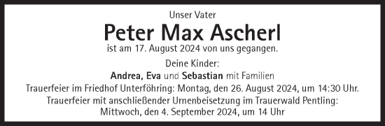 Traueranzeige von Peter Max Ascherl von Süddeutsche Zeitung