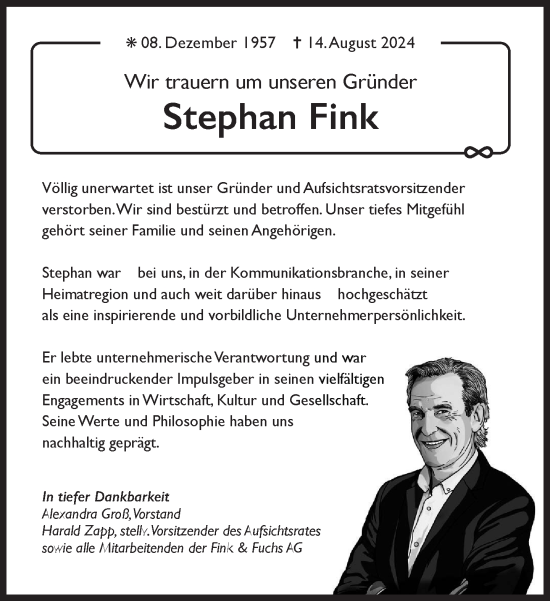 Traueranzeige von Stephan Fink von Süddeutsche Zeitung