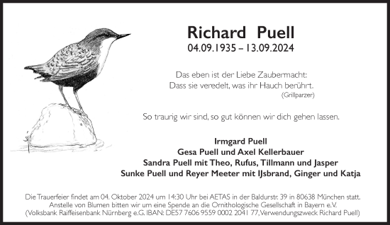 Traueranzeige von Richard Puell von Süddeutsche Zeitung