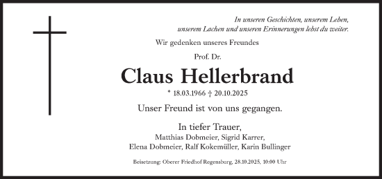 Traueranzeige von Claus Hellerbrand von Süddeutsche Zeitung