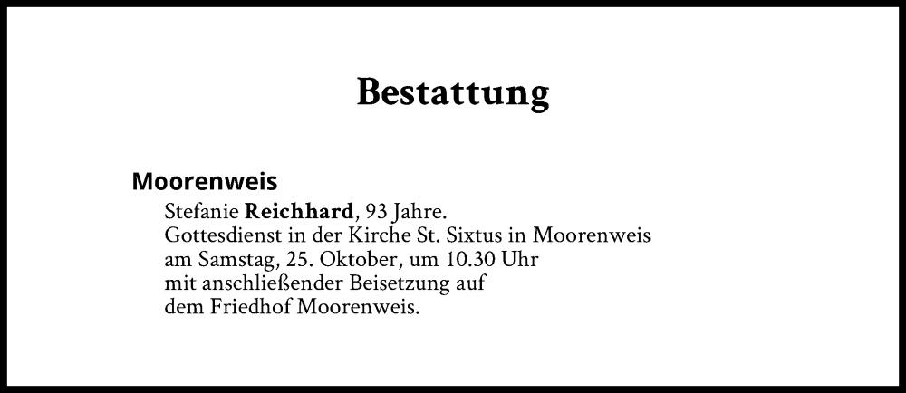  Traueranzeige für Bestattungen vom 25.10.2025 vom 25.10.2025 aus Süddeutsche Zeitung
