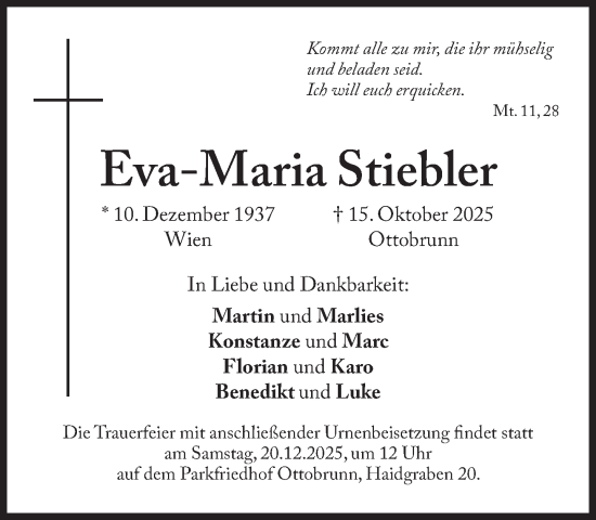 Traueranzeige von Eva-Maria Stiebler von Süddeutsche Zeitung