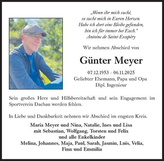 Traueranzeige von Günter Meyer von Süddeutsche Zeitung