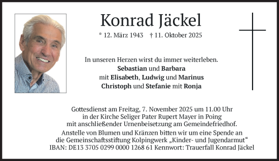 Traueranzeige von Konrad Jäckel von Süddeutsche Zeitung