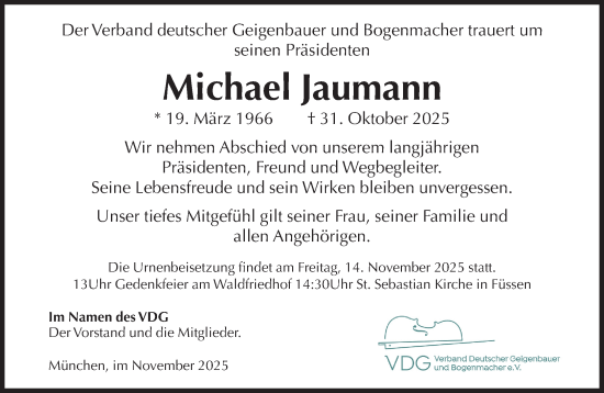 Traueranzeige von Michael Jaumann von Süddeutsche Zeitung