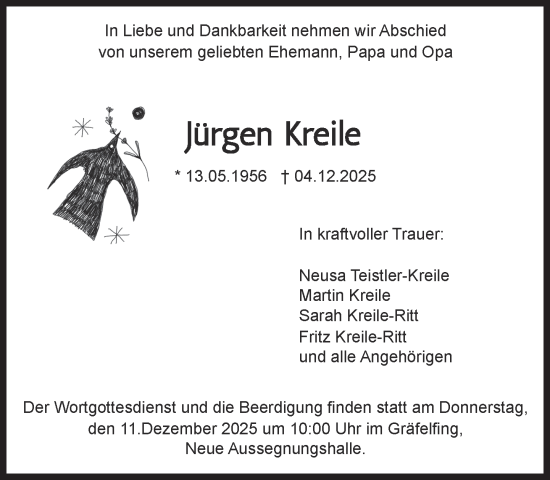 Traueranzeige von Jürgen Kreile von Süddeutsche Zeitung