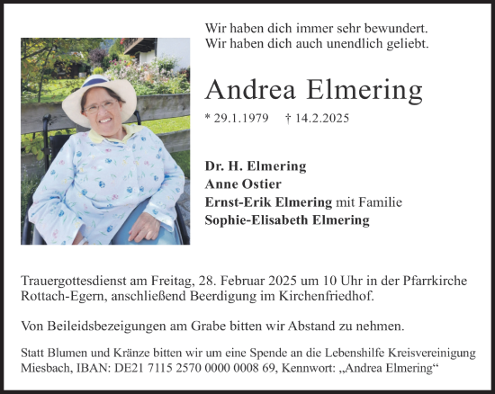 Traueranzeige von Andrea Elmering von Süddeutsche Zeitung