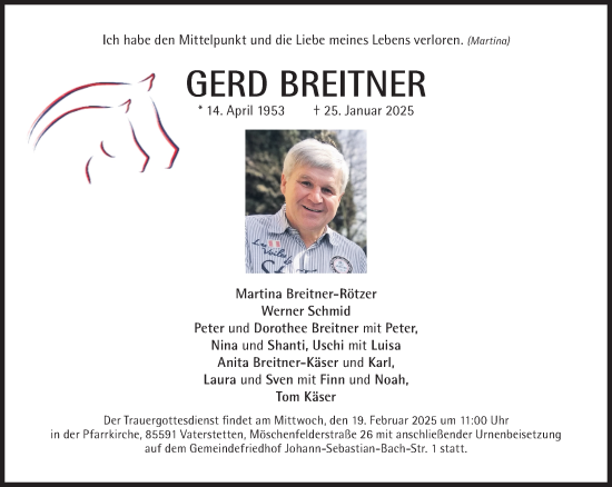 Traueranzeige von Gerd Breitner von Süddeutsche Zeitung